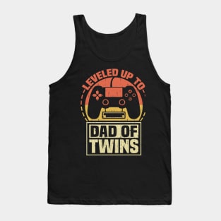 Gamer Dad Fathers Day Leveled Up To Dad Of Twins Vintage Tank Top